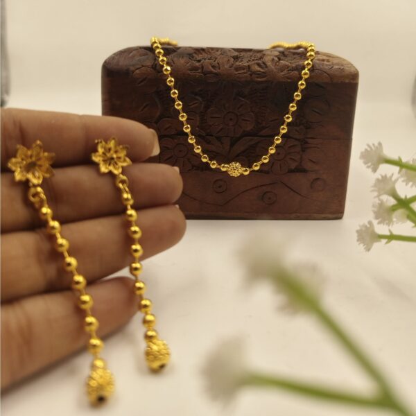Ball Chain Necklace with Earrings
