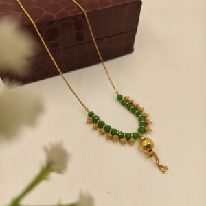 green crystal mangalsutra
