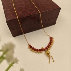 red crystal mangalsutra